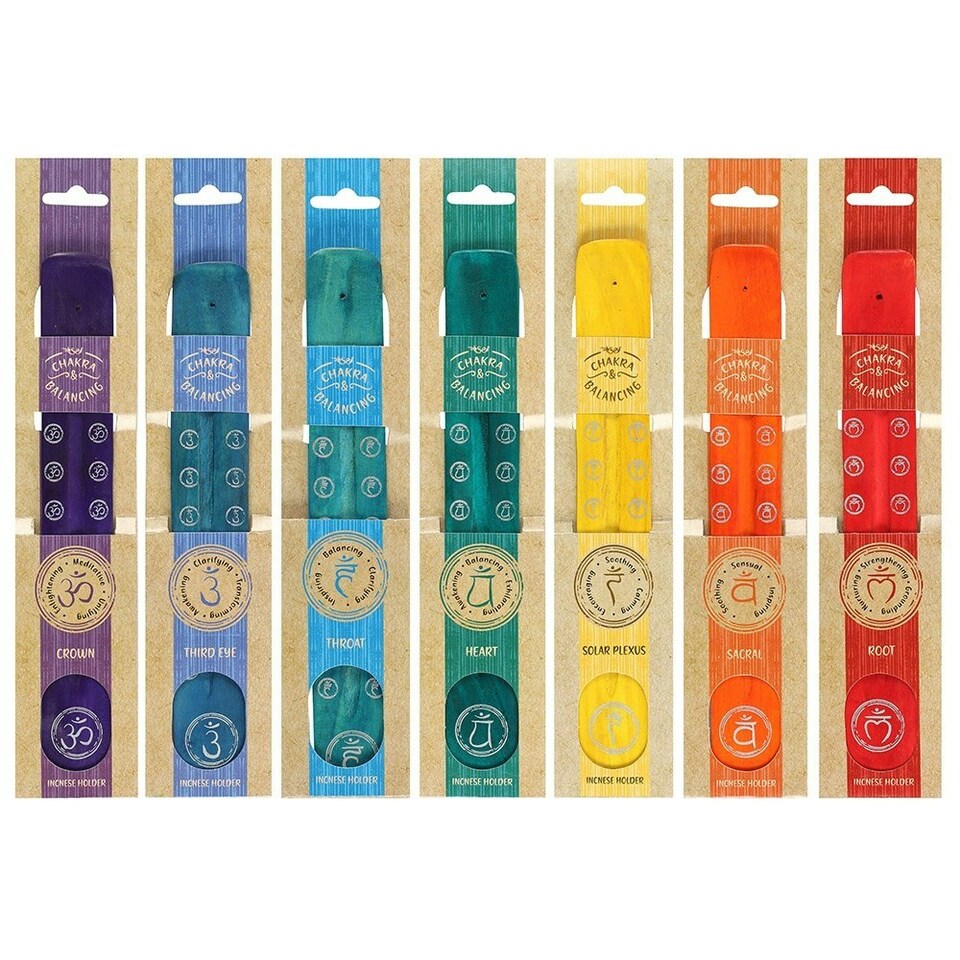 image 1 of Pack of 4 Chakra Incense Stick Holders