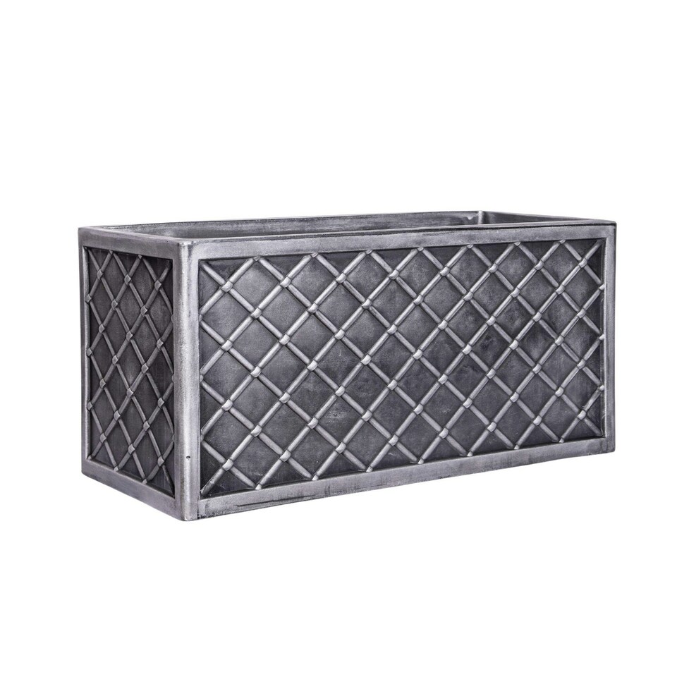 70cm Lazio Grey Pewter Garden Patio Plant Pot Planter