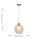 image 8 of First Choice Lighting Set of 2 Baine Clear Textured Glass with Satin Brass Pendant Fittings Bronze | Red