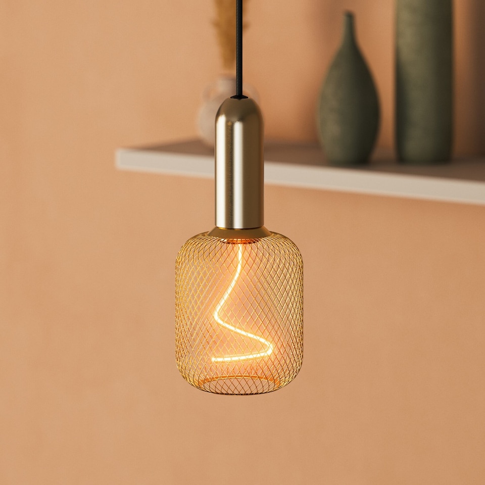 image 1 of Osram Decor LED Spiral Filament Square Lamp 100 18 Gold DIM 3.5W 818 E27