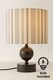 image 4 of ValueLights Anthony Candlestick Table Lamp Linen Stripe Shade and Bulb