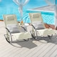 image 2 of SoBuy OGS28-MIX2,Set of 2 Outdoor Garden Rocking Sun Lounger Recliner Relaxing Chair