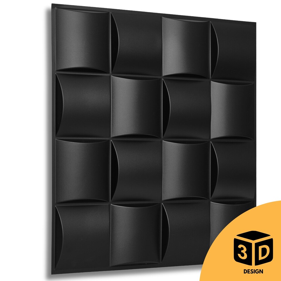 image 1 of NOVECRAFTO Lattice Effect 3D Wall Panels – 6 Sheets Covering 1.5m² | 16.15ft² Interior Cladding Set | Square Grid Design – Each Panel 50x50cm | Grey