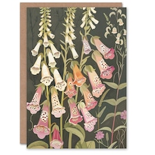 Foxglove Flowers Floral Spring Botanical Her Birthday Card