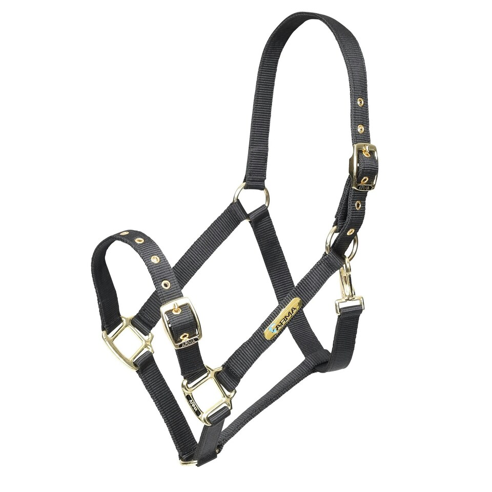 ARMA Adjustable Horse Headcollar - Black - Full