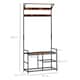 image 7 of HOMCOM Coat Rack Stand Shoe Storage Bench for Bedroom Living Room Entryway