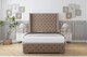 image 1 of Sloomy Arundel Mink Plush Bed Frame With Mattress With 50"  Upholstered Wingback Headboard 2'6 Small Single