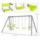 image 5 of Outsunny Garden Swing Set with Double Swings, Glider, Swing Seats for Outdoors