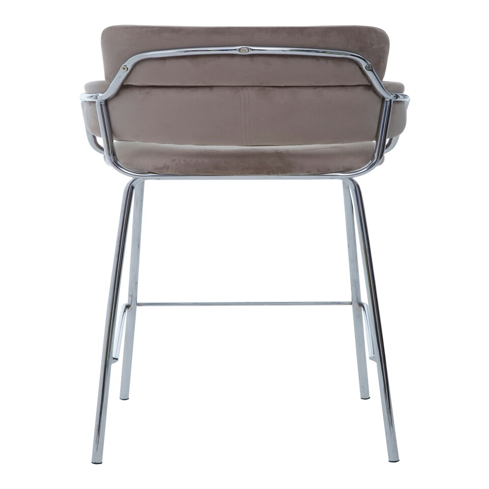 image 1 of Tamzin Mink Velvet Bar Chair Brown