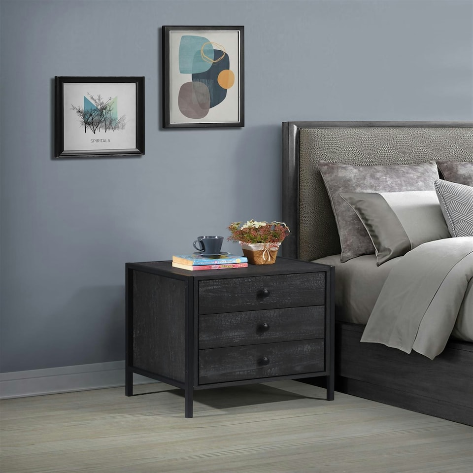 image 1 of Bedside with 3 Drawers
