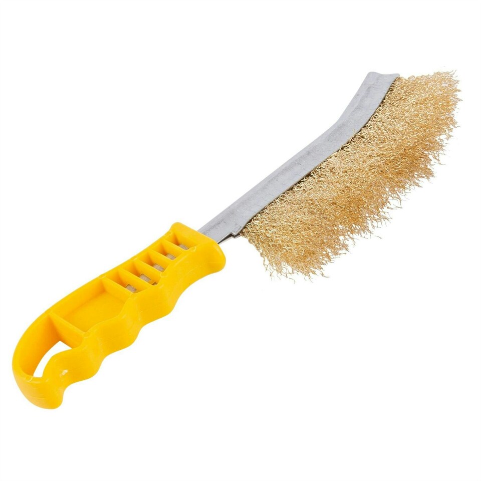 image 1 of Blackspur Multipurpose Brass-Coated Steel Wire Brush - 32.5cm - Yellow