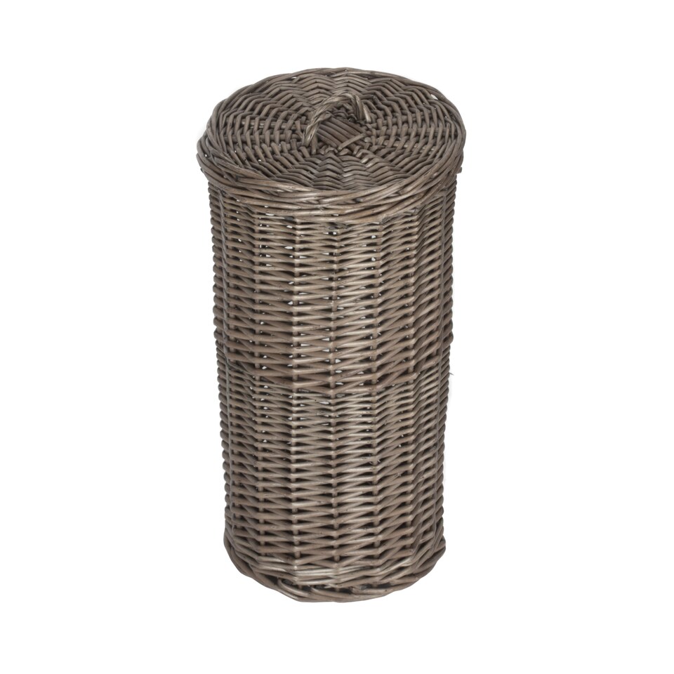 image 1 of 3 Toilet Roll Holder Round Wicker Holder | Brown | Brown | One Size