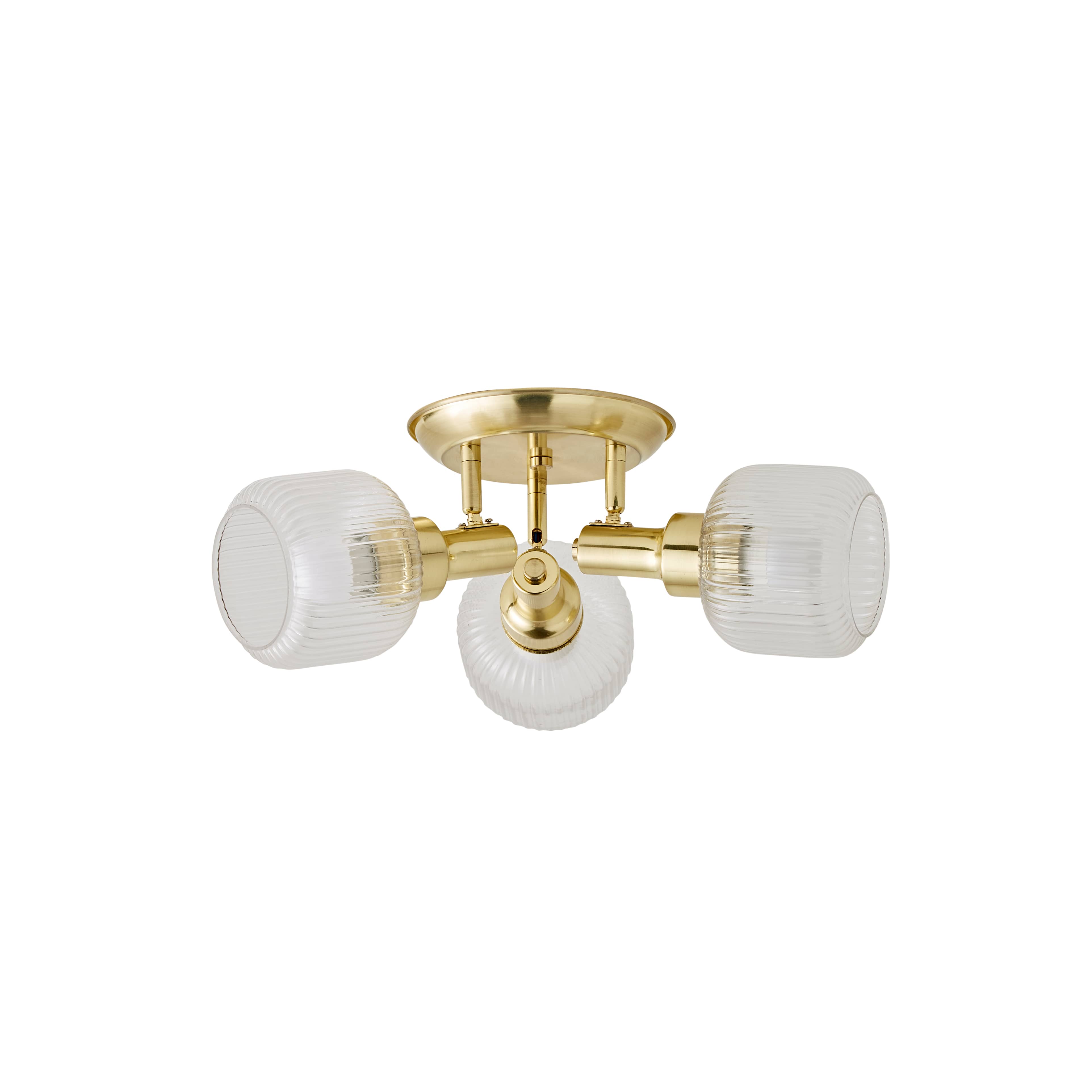ValueLights Calpe 3 Way Glass Shade Adjustable Spotlight Ceiling Light in Gold