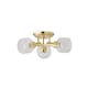 image 1 of ValueLights Calpe 3 Way Brass Ceiling Spotlight Ribbed Clear Shades | Bronze