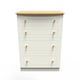 image 1 of Lancaster 4 Drawer Deep Chest of Drawers in Cream Ash & Oak (Ready Assembled) | Cream | Cream Ash & Oak