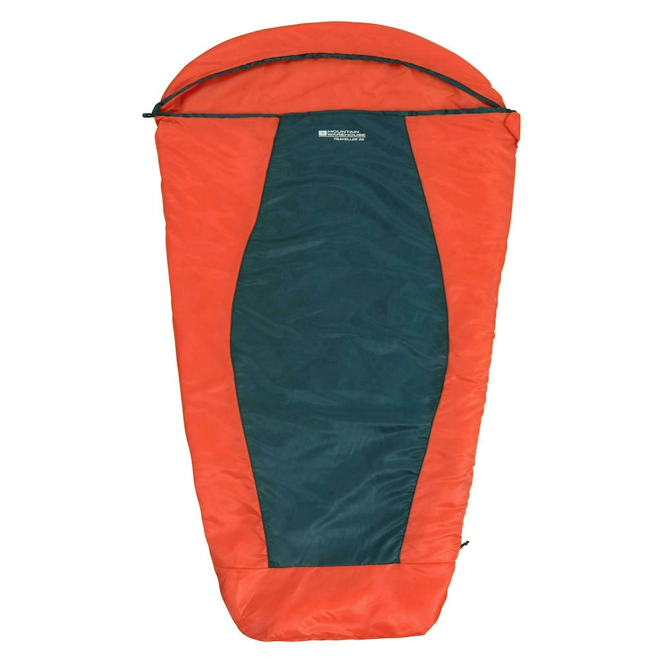 image 1 of Mountain Warehouse Traveller 50 Sleeping Bag Mummy Shaped Windproof Camp Bed Long Length Multi