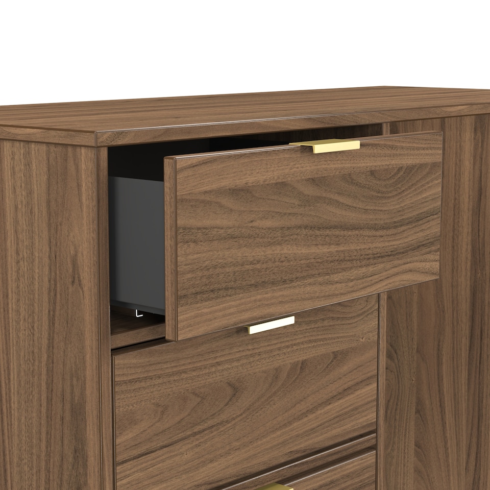 image 1 of Honshu 4 Drawer Vanity in Carini Walnut (Ready Assembled) | Brown | Carini Walnut