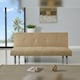 image 2 of Faux Suede Clic Clac Sofa Bed In Cream