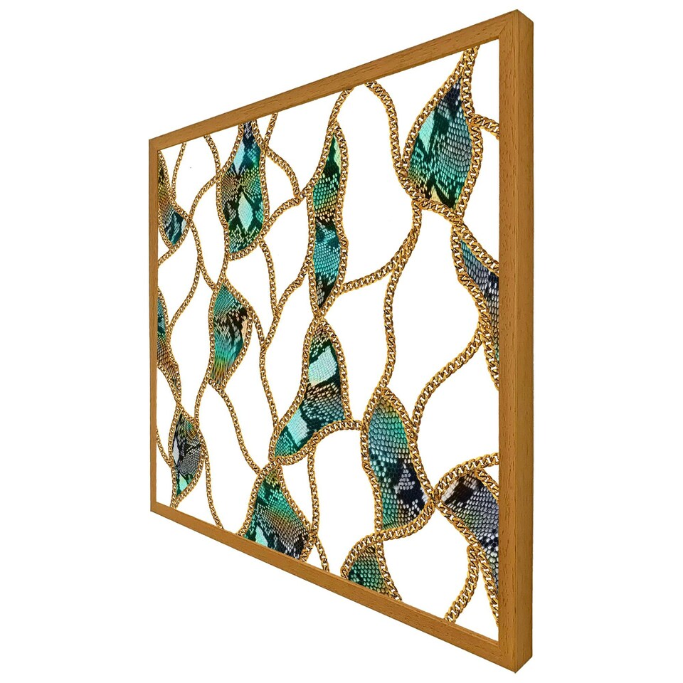 image 1 of Chains & snake skin (Picutre Frame) White | L