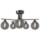 image 4 of Carney Gun Metal Smoked 5 Light Semi Flush Ceiling Light