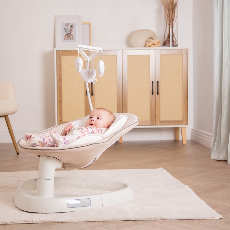 image 1 of Red Kite Sway Electronic Musical Side to Side Swing - Almond | Cream | Almond | One Size | 1