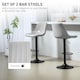image 3 of HOMCOM Modern Bar Stools Set of 2, Height Adjustable Swivel Bar Chairs with Backrest, Gas Lift and Footrest, Chenille Barstools for Breakfast Counter, Kitchen Island, Grey | Grey | Grey | 1