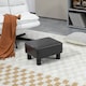image 2 of HOMCOM Chic Faux Leather Footstool Ottoman Cube with 4 Plastic Legs Brown