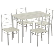 Vida Designs Roslyn 4 Seater Dining Set 5 Piece Table & Chairs, Oak