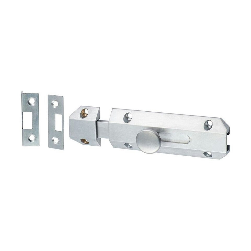 image 1 of Timco - Architectural Flat Section Bolt - Satin Chrome (Size 100 x 35mm - 1 Each)