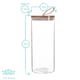image 3 of Argon Tableware Glass Storage Jars with Wooden Lids - Leather Loop - 1.5 Litre - Pack of 3