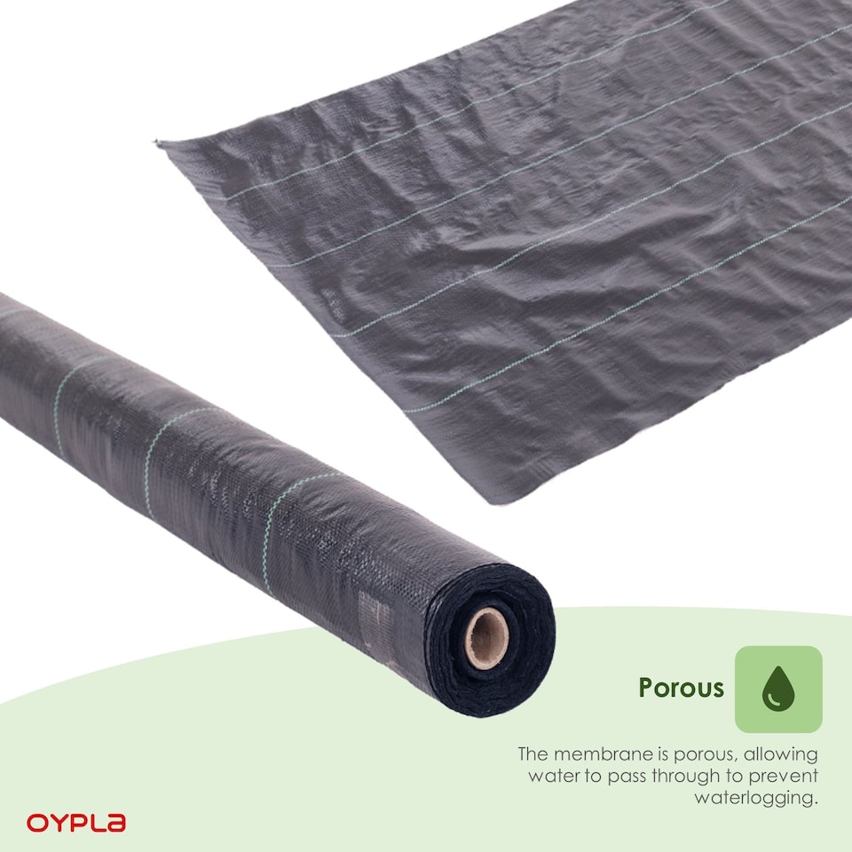 image 1 of 2m x 25m Heavy Duty Weed Control Ground Cover Membrane Sheet