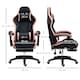 image 5 of Vinsetto Computer Gaming Chair, PU Leather Office Desk Chair with Footrest, Swivel Wheels, 135  Reclining Back, Lumbar Support, Headrest for Home, Black and Pink | Black | Black