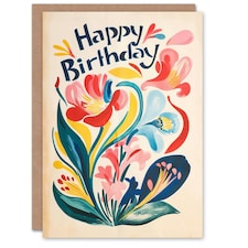 Abstract Flower Plant Floral Woman Her Birthday Card
