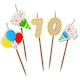 image 1 of Milestone Birthday Cake Candle Set Age 70