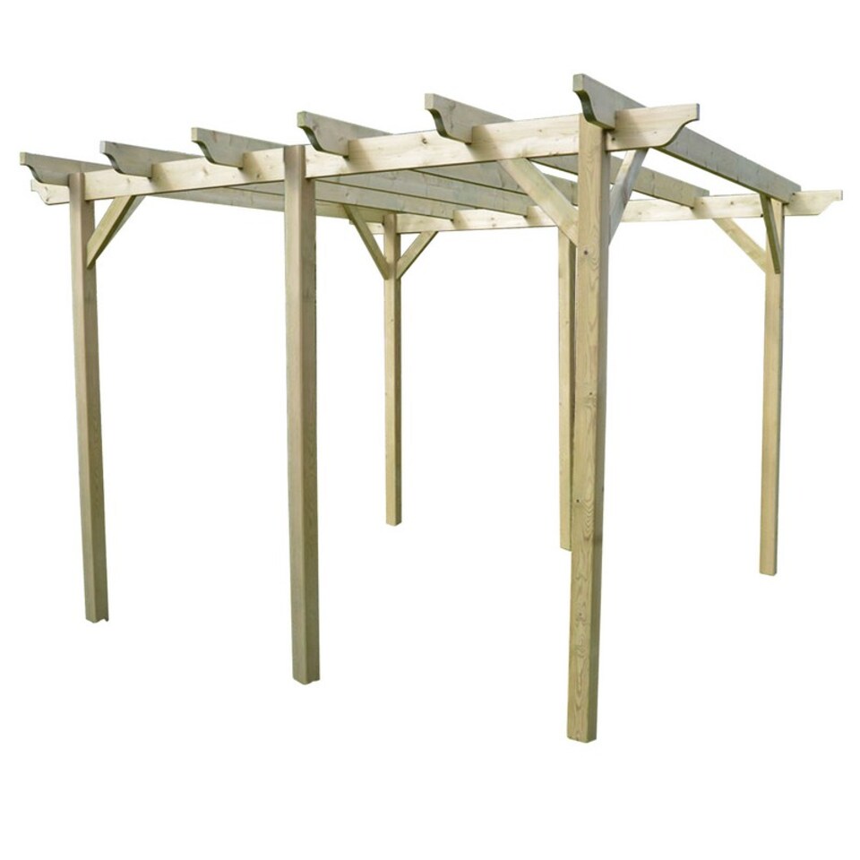 image 1 of Garden Pergola 6 Posts - Wood - L240 x W480 x H270 cm - Light Green