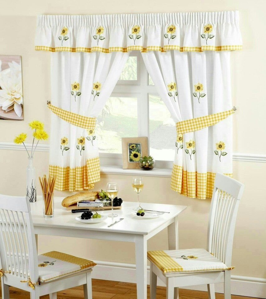 image 1 of Sunflower Kitchen Curtains - 117cm x106cm