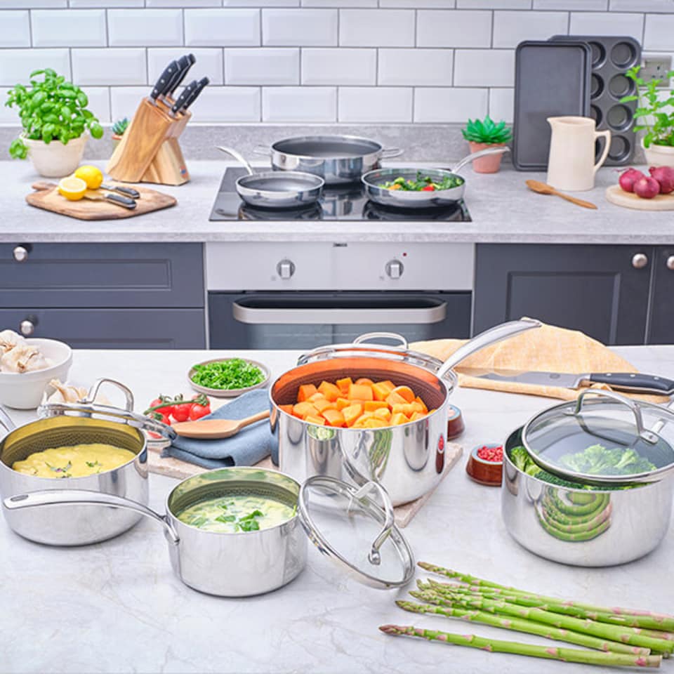 image 1 of Stoven Hextra 4 Piece Saucepan Set with Milk Pan