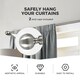 image 4 of Marlow Satin Nickel Steel Curtain Rod Set Extendable Adjustable Quiet | Silver | Silver