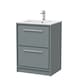 image 1 of Balterley Modern Bathroom Floor Standing 2 Soft Close Drawer Vanity Unit & Basin | Grey | Monument Grey | 1