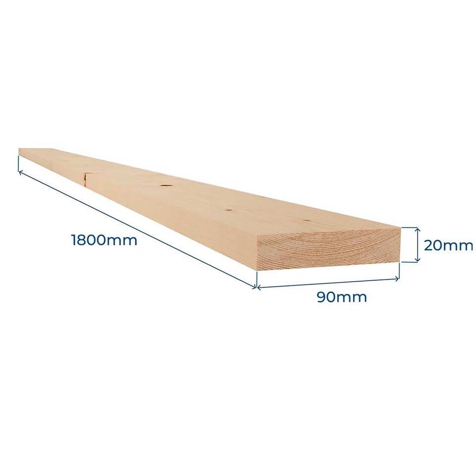 image 1 of Snowdon Timber Reject Untreated 4x1inch PAR Timber (T) 20mm (W) 90mm (L) 1.8m - 15 Pack