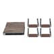 image 3 of Living and Home Outdoor Foldable Picnic Table with 4 Stools, Brown Brown