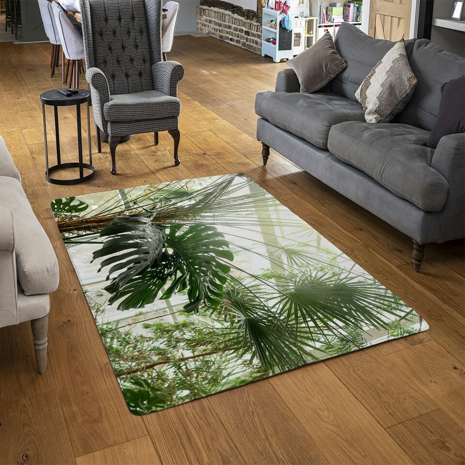 image 1 of Green plants in botanical garde (Rug) Green | S