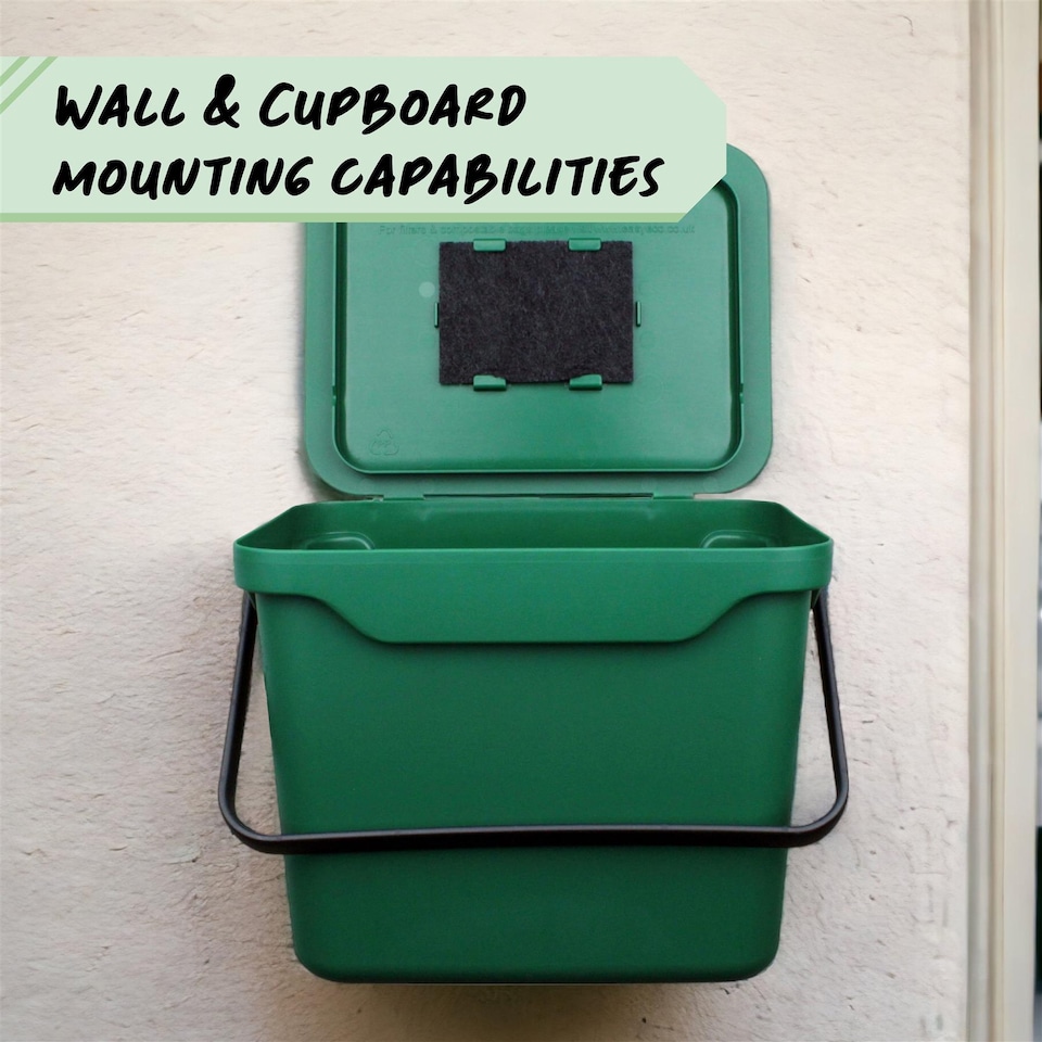 image 1 of 5L Light Grey Plastic Kitchen Compost Caddy/Food Bin for Food Waste Recycling