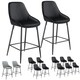 image 10 of Bar Stool Siera with backrest, padding and soft fabric | Black | Velvet look black/black | 54 x 49 x 100 cm | 4