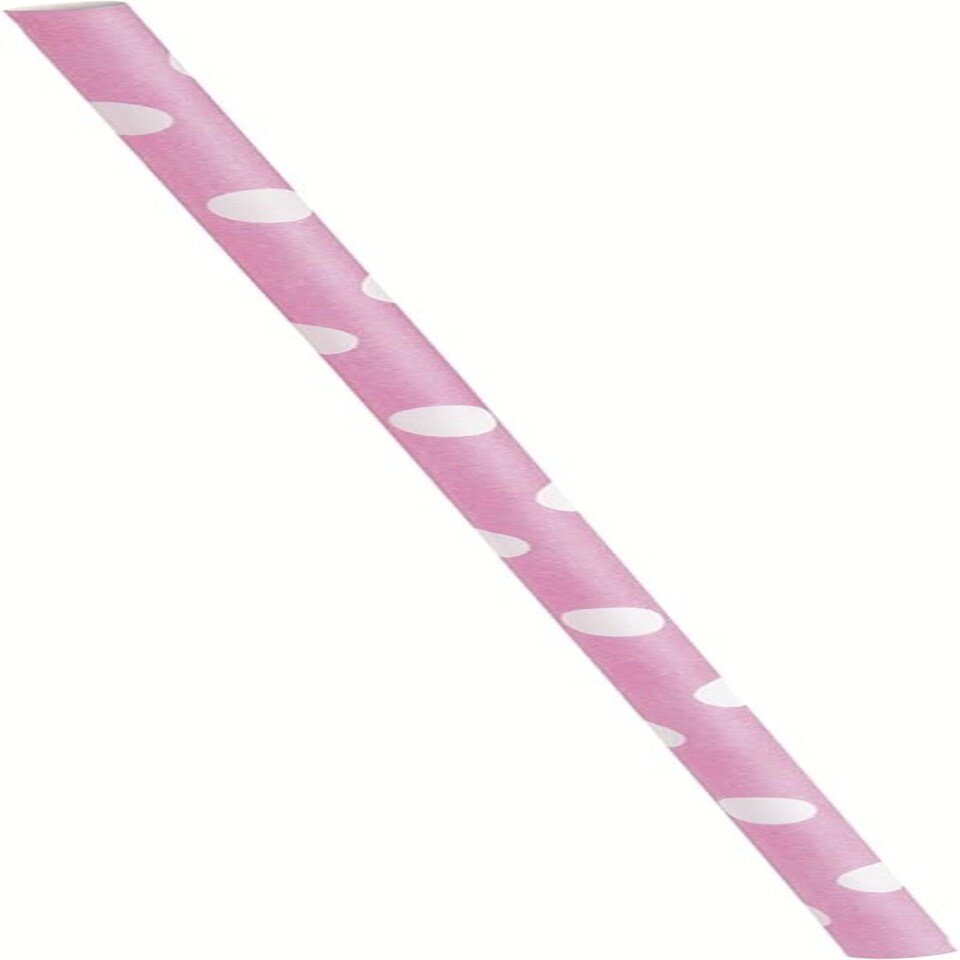 image 1 of Pack of 10 Lovely Pink Dots Paper Straws