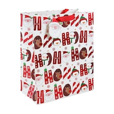 Pack of 12 Ho Ho Ho Large Christmas Gift Bags