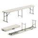 image 1 of Harbour Housewares 4 Person Folding Trestle Bench - 180cm (6ft) - Folding Bench Indoor Bench Outdoor Bench Seat Chair White