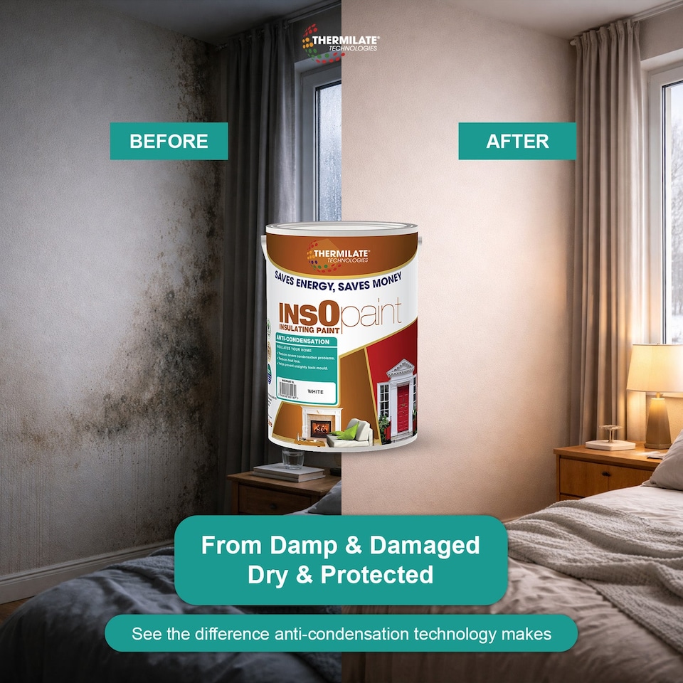 image 1 of InsOpaint Anti Condensation Paint - Stops Condensation on Interior Walls & Ceilings - Creamy White