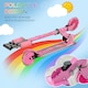 image 4 of HOMCOM Kids Scooter 2 Wheels W/ Lights Music Adjustable Height Foldable - Pink