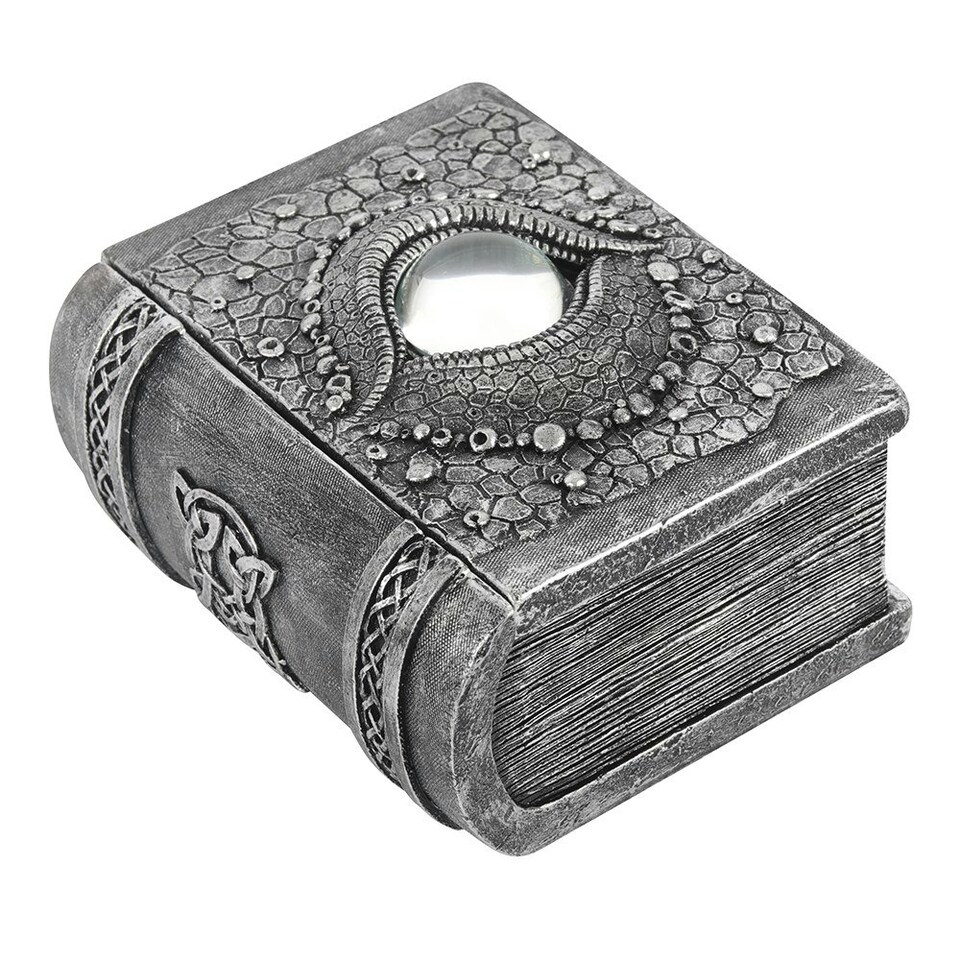 image 1 of Something Different Dragon Eye Resin Book Storage Box - Grey - One Size